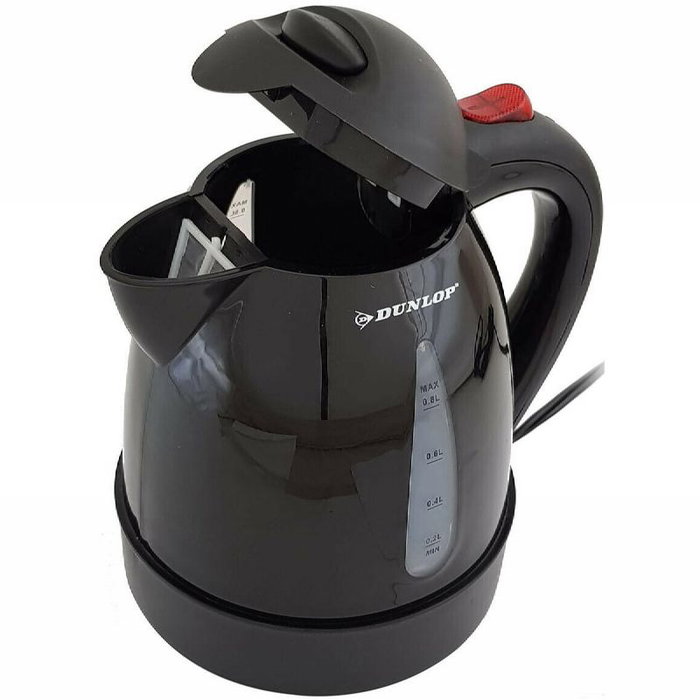 DUNLOP Hervidor de Agua Eléctrico 0.8 Litros 12V para Vehículos o Viajes