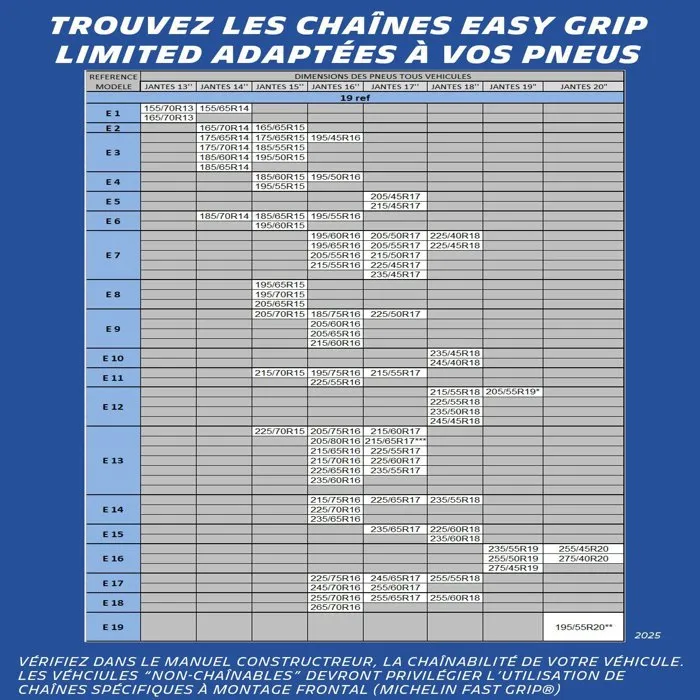 Michelin Easy Grip Limited E19 Cadenas para nieve Negras