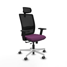 PIQUERAS Y CRESPO Silla de oficina Haches con mecanismo Sincro/Traslack, Morado y Negro