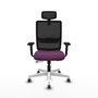 PIQUERAS Y CRESPO Silla de oficina Haches con mecanismo Sincro/Traslack, Morado y Negro