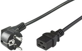 MicroConnect Cable de Alimentación Schuko Acodado - C19, 1m