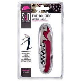 Saveur et Degustation Sacacorchos Doble Gatillo y Abridor de Botellas Profesional 11,7 cm Colores Surtidos