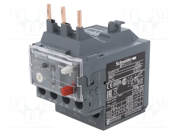 SCHNEIDER ELECTRIC Relé térmico LRE12 5,5-8A NC+NO SCHNEIDER ELECTRIC Relé térmico LRE12 5,5-8A NC+NO