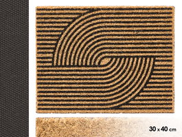 Giftdecor Felpudo Trama Fibra de Coco Marrón y Negro 30x40 cm (Set de 10)
