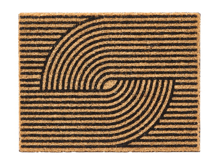 Giftdecor Felpudo Trama Fibra de Coco Marrón y Negro 30x40 cm (Set de 10)