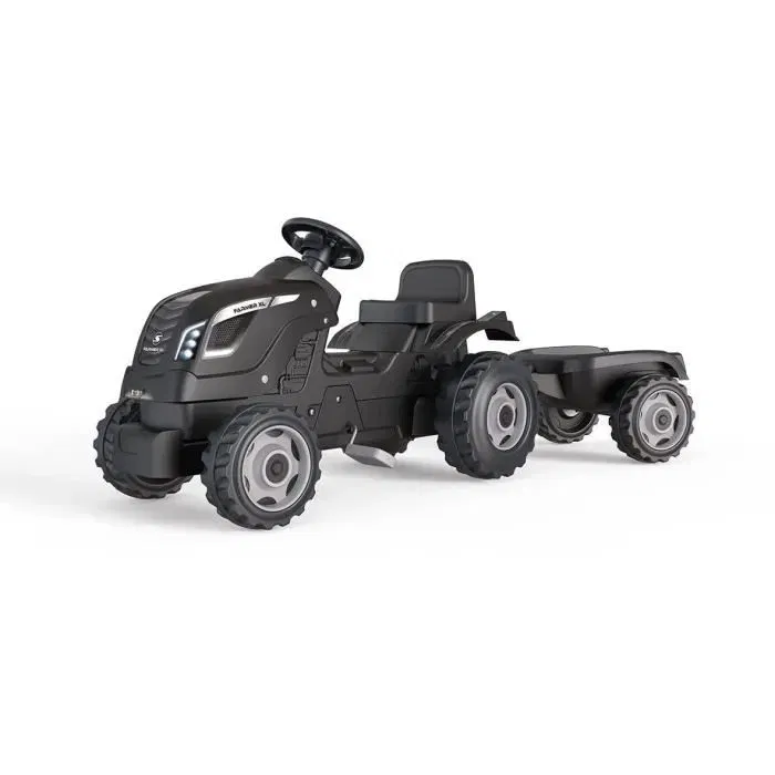 Smoby 3032167101310 Tractor de Pedal Farmer XL con Remolque - Negro