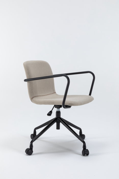 BORDECOR Silla Pictor Beige con Brazos Metálicos Negros