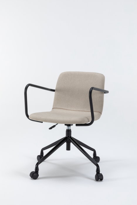 BORDECOR Silla Pictor Beige con Brazos Metálicos Negros