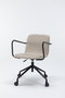 BORDECOR Silla Pictor Beige con Brazos Metálicos Negros
