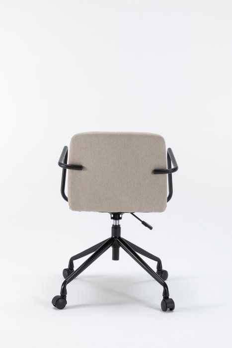 BORDECOR Silla Pictor Beige con Brazos Metálicos Negros