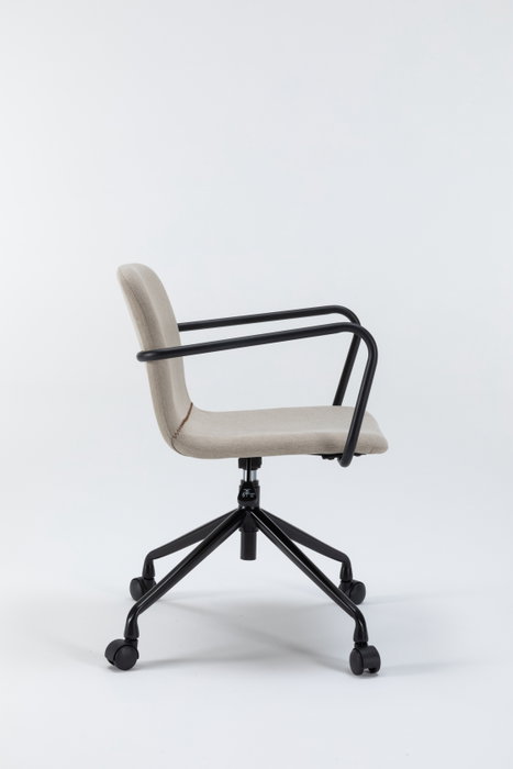 BORDECOR Silla Pictor Beige con Brazos Metálicos Negros