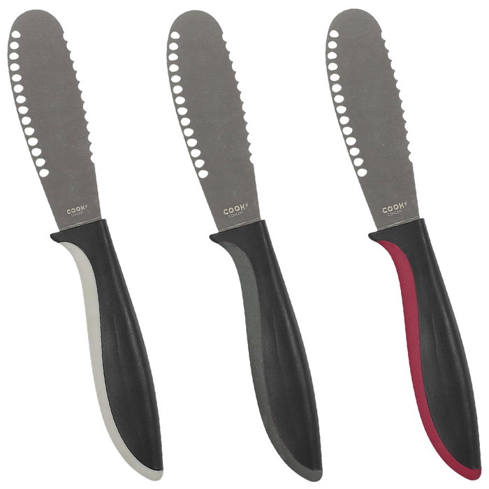Cook Concept Cuchillo Mantequilla Doble Filo con Rallador para Tostadas Perfectas Colores Surtidos