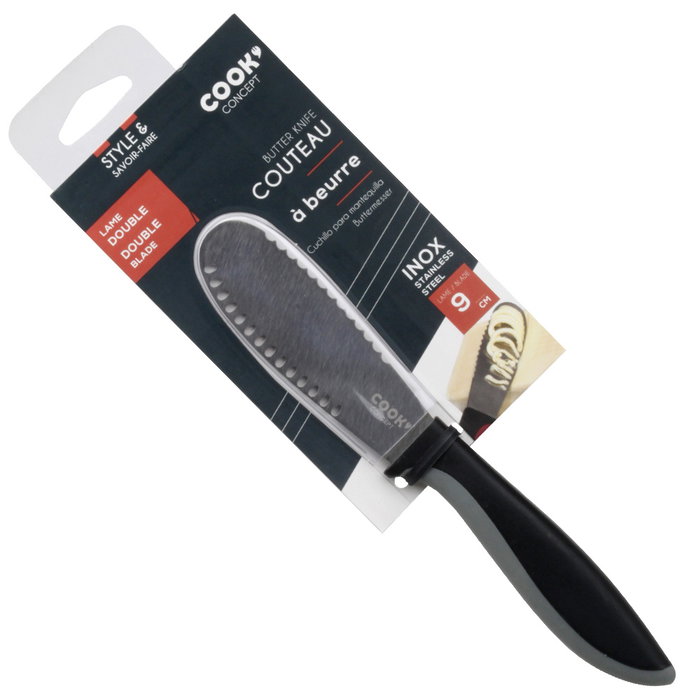 Cook Concept Cuchillo Mantequilla Doble Filo con Rallador para Tostadas Perfectas Colores Surtidos