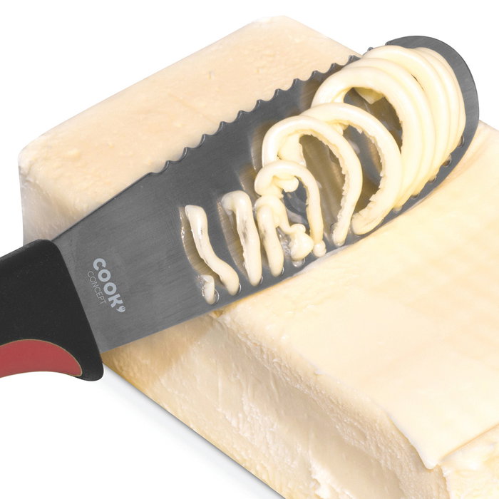 Cook Concept Cuchillo Mantequilla Doble Filo con Rallador para Tostadas Perfectas Colores Surtidos