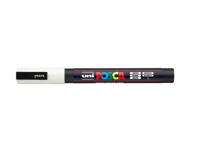 Posca Marcador PC-3M Blanco Punta Cónica 0,9 - 1,3 mm Posca Marcador PC-3M Blanco Punta Cónica 0,9 - 1,3 mm