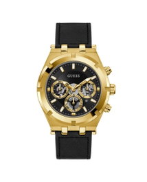 Guess GW0262G2 con caja dorada y correa de cuero negra