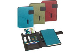 Carpeta De Congresos Carchivo Venture A5 Con Atril, Block, Porta Boligrafo Y Trabilla Verde