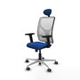 PIQUERAS Y CRESPO Silla de oficina Motilla con mecanismo Sincro, Azul y Blanco