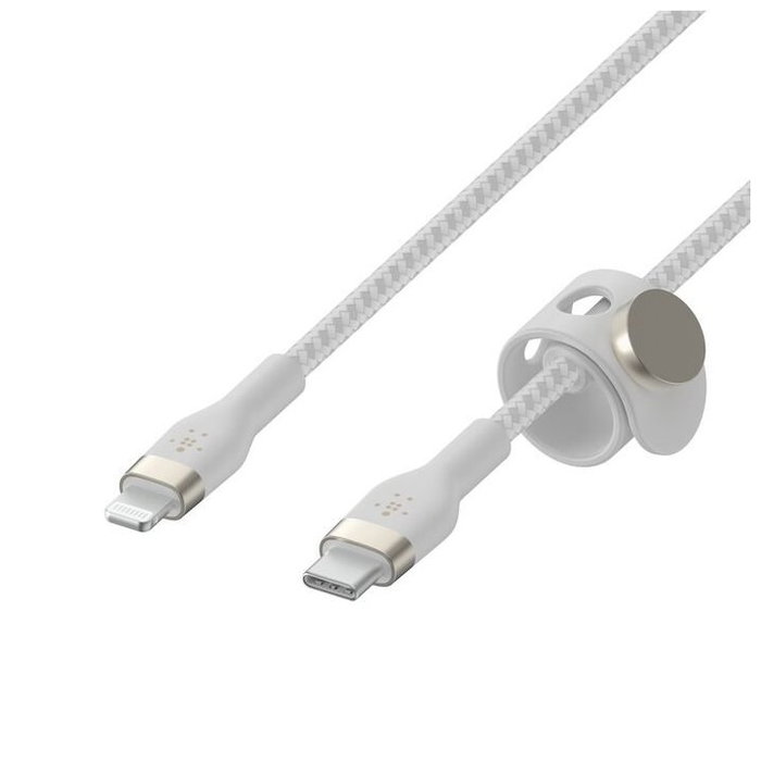 Belkin CAA011DS1MWH Cable USB-C a Lightning Trenzado de Silicona 1m Blanco