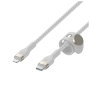 Belkin CAA011DS1MWH Cable USB-C a Lightning Trenzado de Silicona 1m Blanco