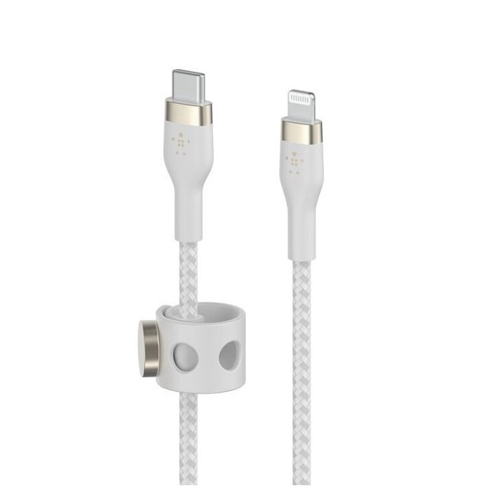 Belkin CAA011DS1MWH Cable USB-C a Lightning Trenzado de Silicona 1m Blanco