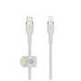 Belkin CAA011DS1MWH Cable USB-C a Lightning Trenzado de Silicona 1m Blanco