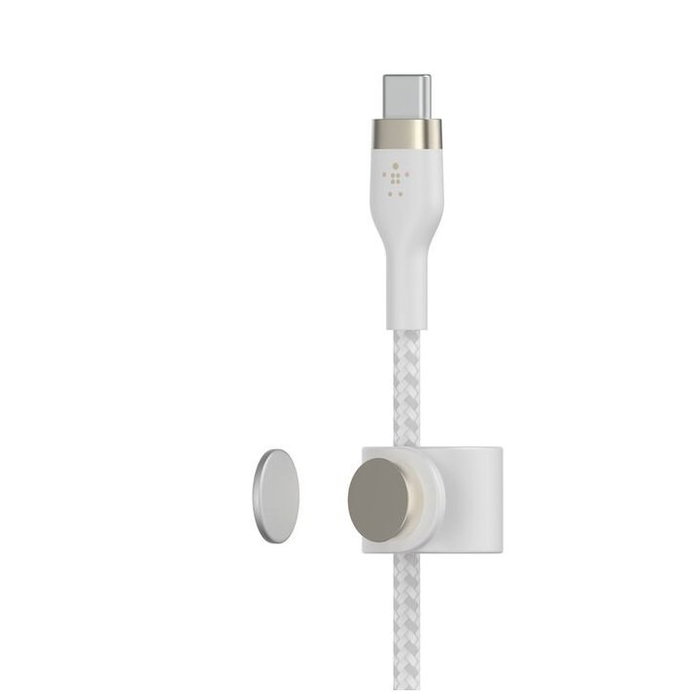 Belkin CAA011DS1MWH Cable USB-C a Lightning Trenzado de Silicona 1m Blanco