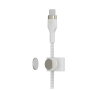Belkin CAA011DS1MWH Cable USB-C a Lightning Trenzado de Silicona 1m Blanco