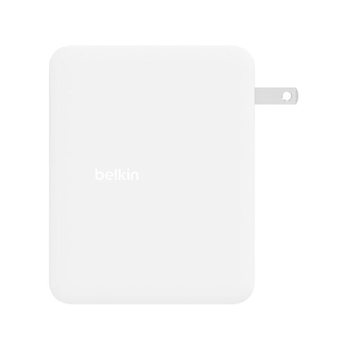 Belkin WCH014btWH - Cargador de Pared GaN 140W, 3 Puertos USB-C y 1 USB-A, Carga Rápida PD para Portátil, Tablet y Smartphone