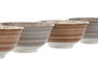 DKD Home Decor Set de 4 Cuencos de Porcelana Flores Beige y Marrón