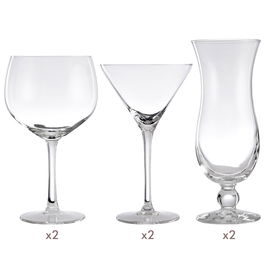 Day Juego de 6 Piezas Copas Coctelería: 2 Ginebra 640ml, 2 Martini 175ml, 2 Huracán 440ml