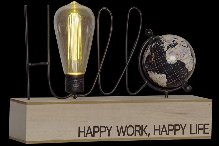 DKD Home Decor Decoración Luminosa Negro Natural 2 Unidades 8 x 21 x 30 cm