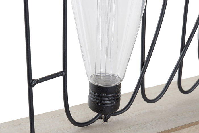 DKD Home Decor Decoración Luminosa Negro Natural 2 Unidades 8 x 21 x 30 cm