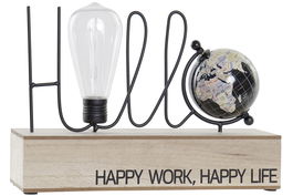 DKD Home Decor Decoración Luminosa Negro Natural 2 Unidades 8 x 21 x 30 cm