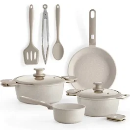 Monix Pack Batería de Cocina Denmark Cazo Ø16cm Sartén Ø24cm Cacerolas Ø20 y 24cm Aluminio Fundido Inducción