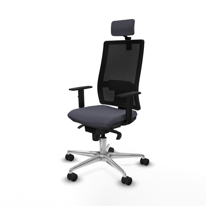 PIQUERAS Y CRESPO Silla de oficina Horna con mecanismo Sincro Gris oscuro y Negro