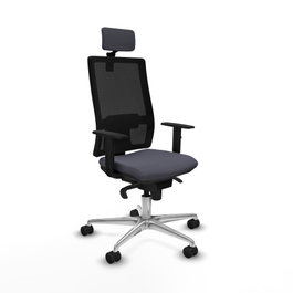 PIQUERAS Y CRESPO Silla de oficina Horna con mecanismo Sincro Gris oscuro y Negro
