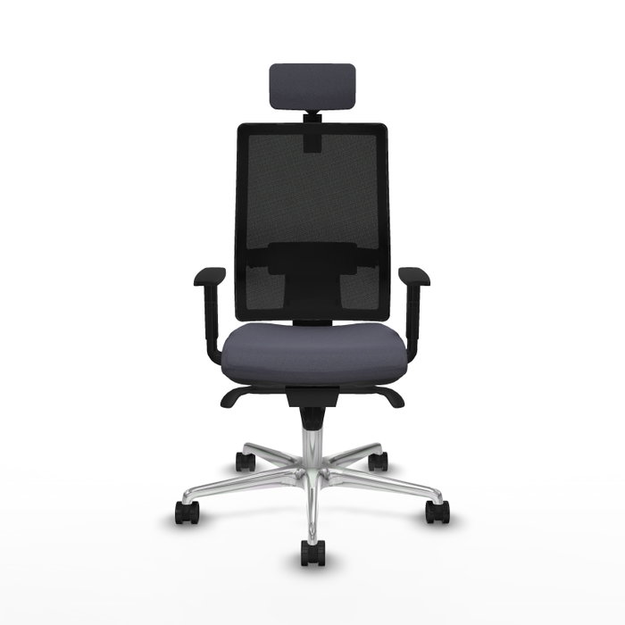 PIQUERAS Y CRESPO Silla de oficina Horna con mecanismo Sincro Gris oscuro y Negro