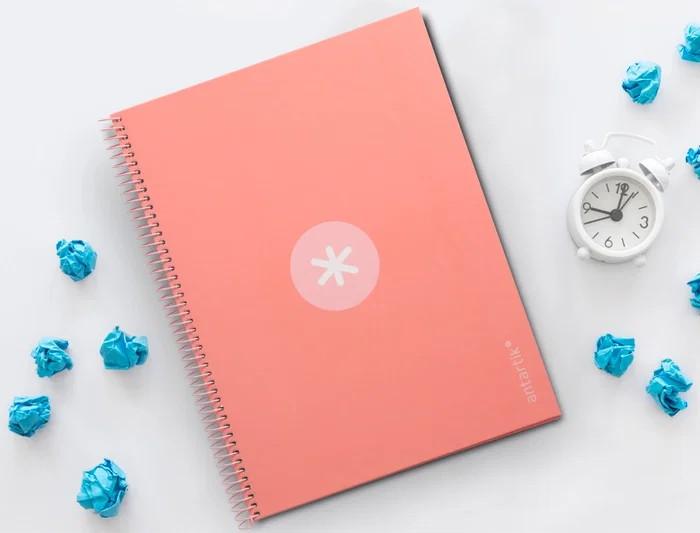 Antartik Cuaderno Espiral A4 Micro Tapa Forrada 80 Hojas 90gr Rosa Claro