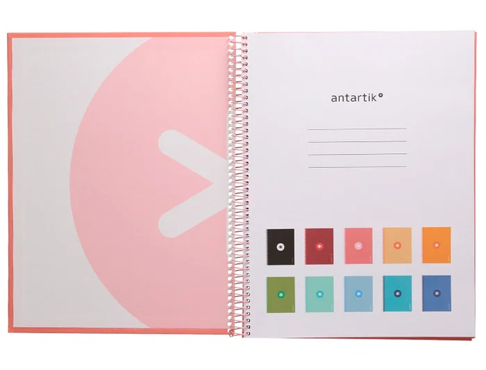 Antartik Cuaderno Espiral A4 Micro Tapa Forrada 80 Hojas 90gr Rosa Claro