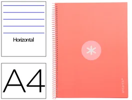 Antartik Cuaderno Espiral A4 Micro Tapa Forrada 80 Hojas 90gr Rosa Claro