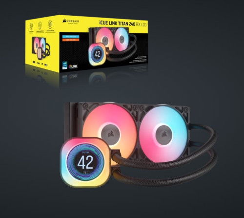 Corsair iCUE LINK TITAN 240 RX LCD Refrigerador de CPU, Ventilador 12cm, LCD, Negro, CW-9061022-WW