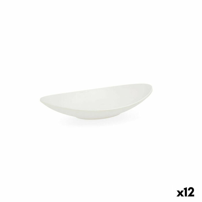 Quid Plato Oval Melamina Select Blanco 18x10,5x3 cm (12 Unidades) extra fuerte