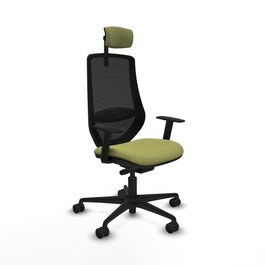 PIQUERAS Y CRESPO Silla de oficina Mardos con mecanismo Sincro/Traslack, Verde oliva y Negro