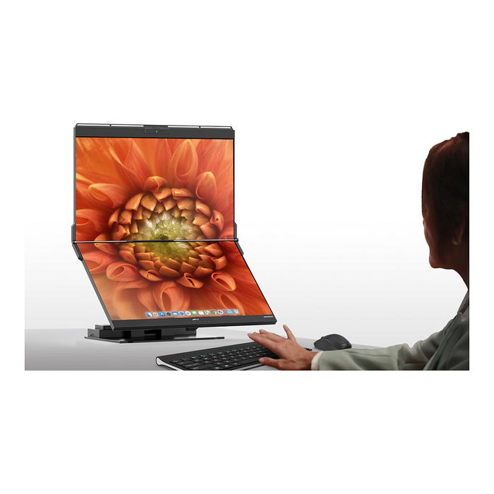 Mobile Pixels Geminos X Monitor Dual de Computadora 24 Pulgadas (61 cm) IPS QHD 2560x1440 75Hz, Pantalla Táctil, Webcam, Altavoces, USB-C, Negro