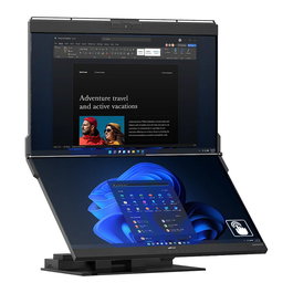 Mobile Pixels Geminos X Monitor Dual de Computadora 24 Pulgadas (61 cm) IPS QHD 2560x1440 75Hz, Pantalla Táctil, Webcam, Altavoces, USB-C, Negro