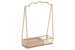 DKD Home Decor Joyero Metal Dorado y Beige