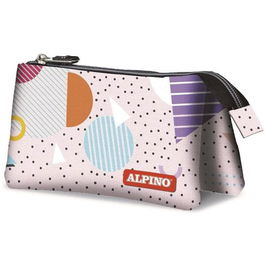Alpino Estuche Geometric 3 Compartimentos 22x11x3,5 cm Multicolor