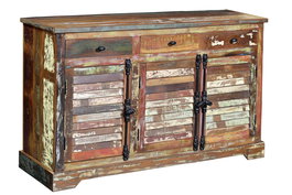 Giner Y Colomer Aparador Madera Reciclada Multicolor 3 Puertas 3 Cajones