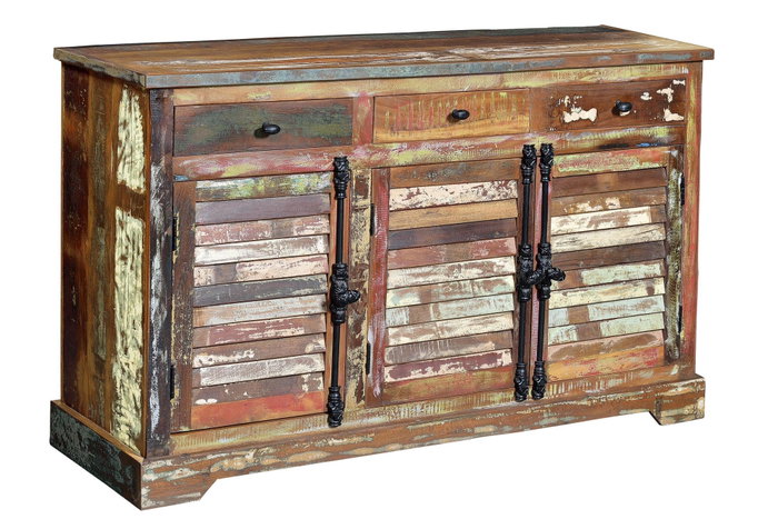 Giner Y Colomer Aparador Madera Reciclada Multicolor 3 Puertas 3 Cajones Giner Y Colomer Aparador Madera Reciclada Multicolor 3 Puertas 3 Cajones